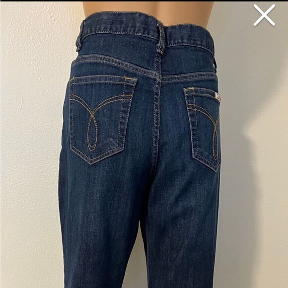 VTG 90s Calvin Klein Dark Wash High Waist Flare bootcut jeans Made in Egypt 14 - Picture 5 of 9